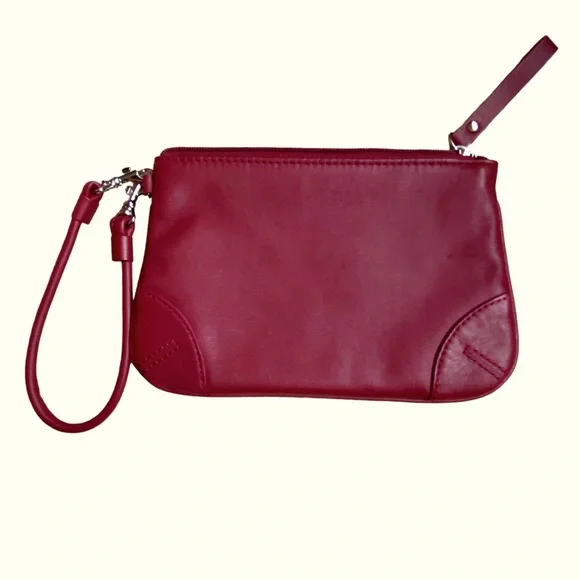 Burgundy Leather Wristlet - Picture 2 of 7